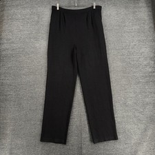 Vintage St John Womens Pants 10 Pleated Santana Knit Elastic Waist Black