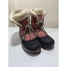 Cat  Jack Kids' Kit Waterproof Winter Boots pink suede faux-fur lining Size 5