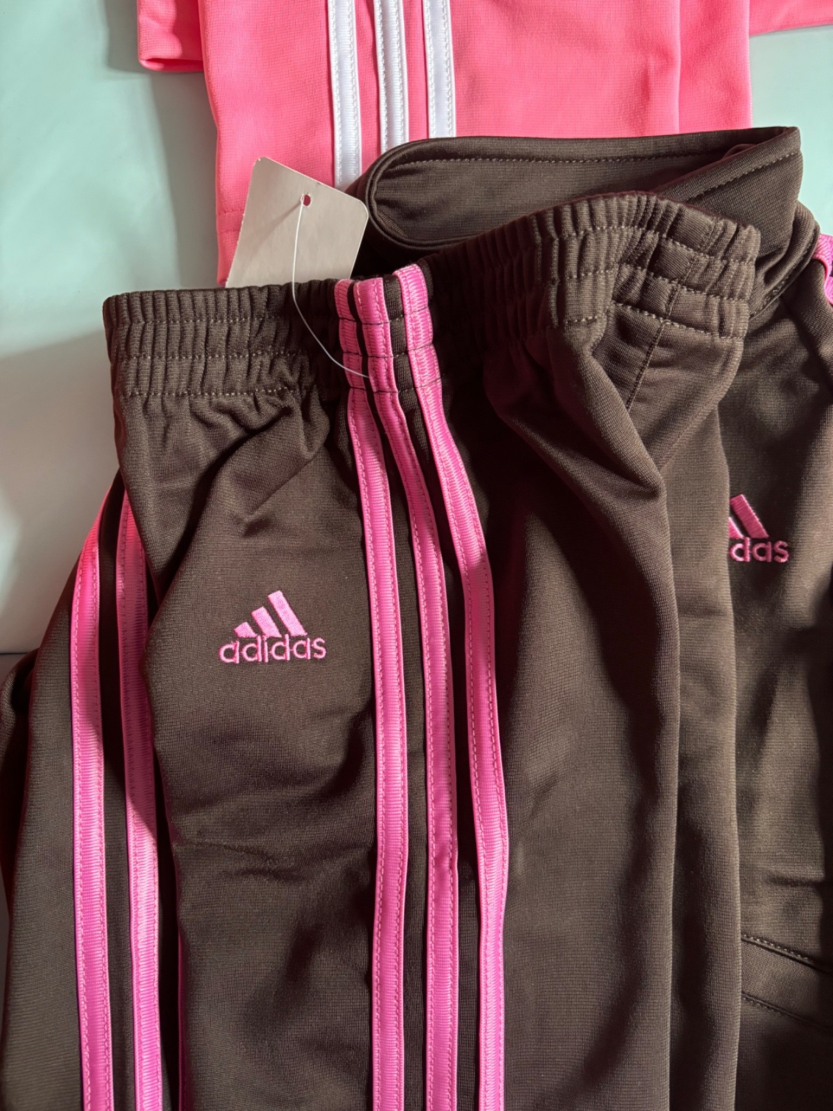 New ADIDAS Girls 2 Pc Tracksuit Jacket Pants Set Track Suit 