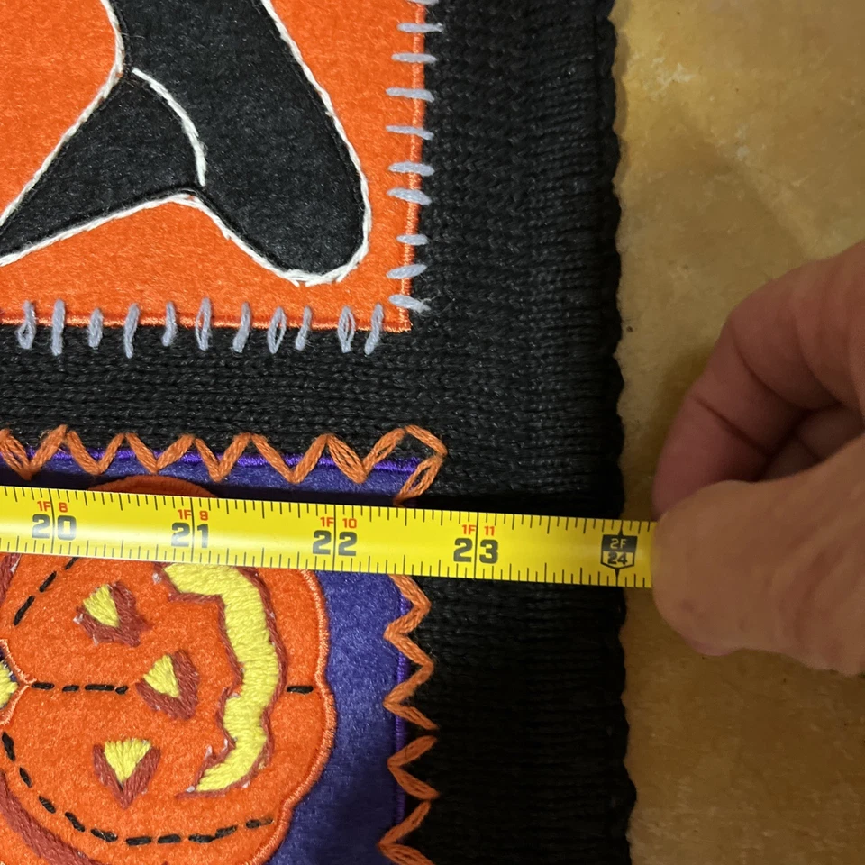 Chaleco Hampshire Studio XL Negro Bordado Halloween Suéter Feo Murciélago Calabaza Foto 3 de 4