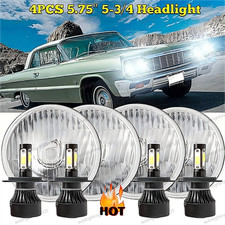 4pcs 5.75 5 34 Headlights Hi-lo Sealed Beam For Chevy Impala El Camino