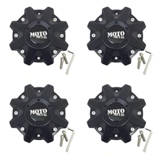 4 Moto Metal Satin Black Wheel Center Hub Caps for 5/6/8Lug MO970 MO201