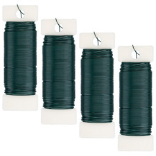 4 Pack Floral Wire, 131 Yards Paddle Wire 22 Gauge Florist Wire Green for Wreath