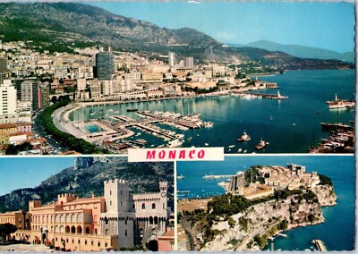 Multiple views of Monaco on the Mediterranean Coast Postcard