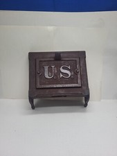 Antica cassetta postale in ghisa US metallo acciaio copriporta ufficio postale militare ? USA