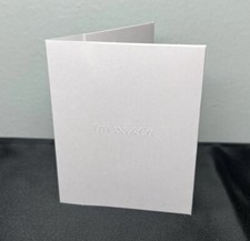 Tiffany & Co White Receipt Holder Card Embossed Logo 2 Interior Pockets 3”x4”