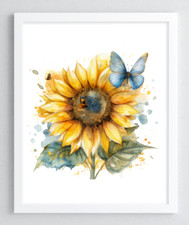 Sunflowers Wall Art Print, Sunflowers Wall Art, Home Decor, Botanical Print 54