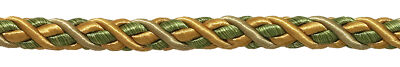 Olive Green Gold 7/16'' Decorative Rope Cord Peaceful Harmony [10 Yards]