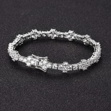 3mm Round Cut VVS1 Moissanite Tennis Bracelet 925 Sterling Silver Christmas Gift