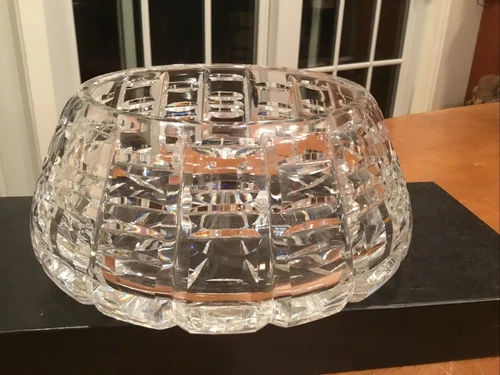 Waterford Cut Crystal Vtg Retired Signed  "Tralee"  Art Glass 6.75" Serving Bowl