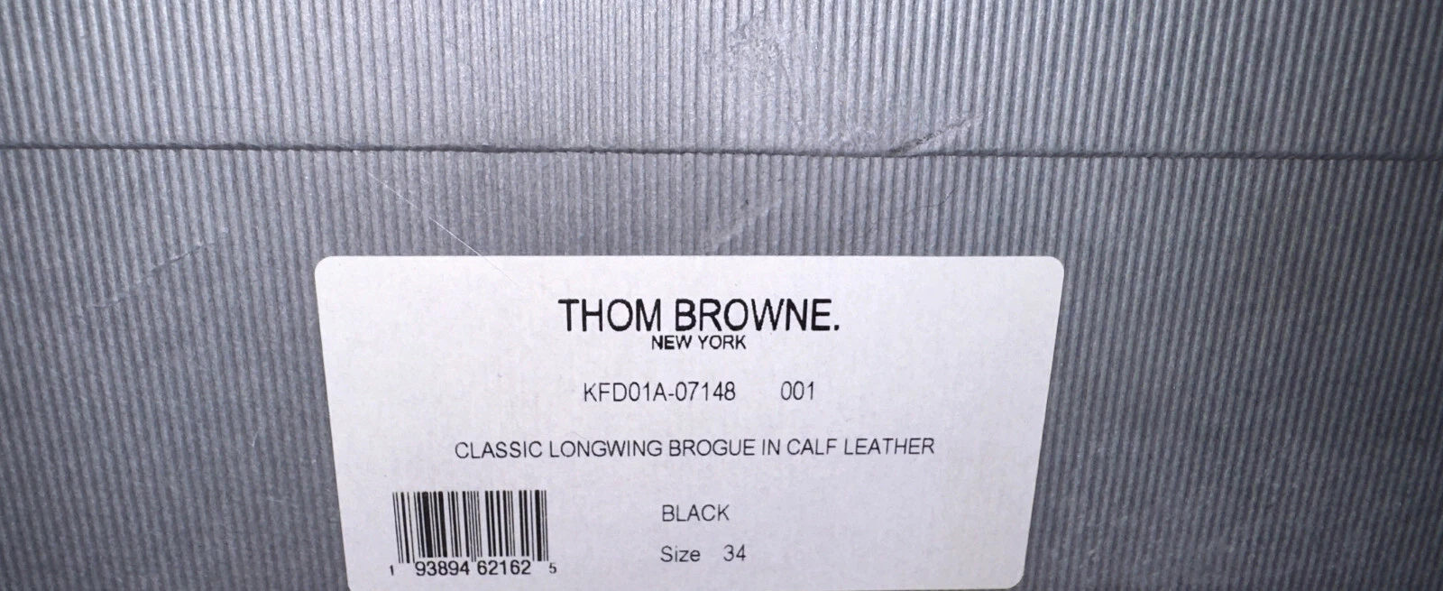 Scarpe Brogue THOM BROWNE NEW YORK nere classiche ad ali lunghe US 2 5 danneggiate