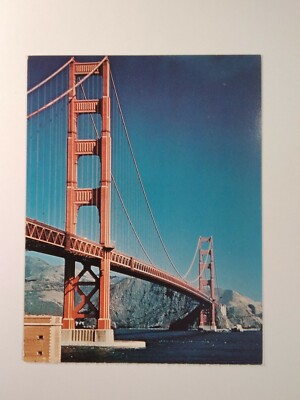 California Postcard Mid 1900s Original Rare San Francisco Golden Gate Blu Sky 