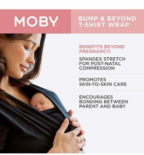 Moby Bump & Beyond T-Shirt Wrap Size 4 /XL Baby Newborn Pregnant New In Box - Picture 3 of 6