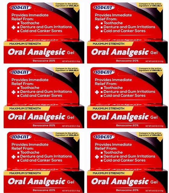 Iodent MAXIMUM Strength Benzocaine 20 Oral Analgesic Gel for sale