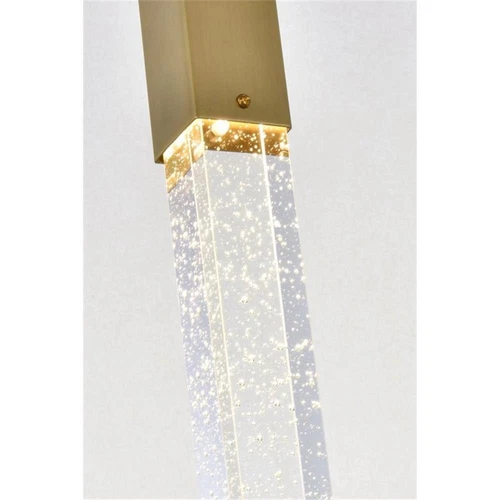 Elegant Lighting Weston 1-Light Modern Metal and Crystal Pendant in Satin Gold - Picture 5 of 8