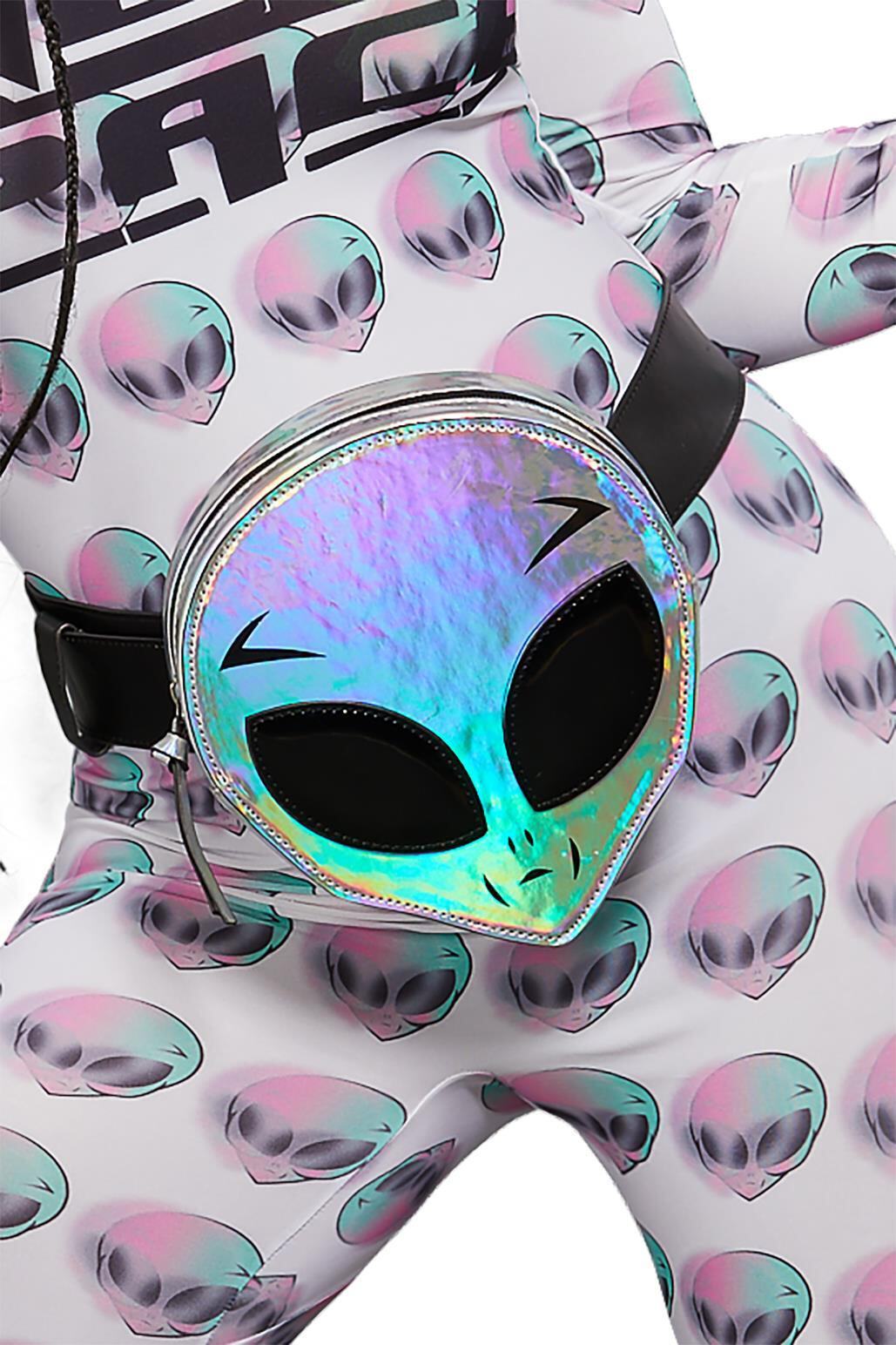 Fever Olografico Alien Bum Borsa Donna Spazio Rave Festival Costume Marsupio Pac