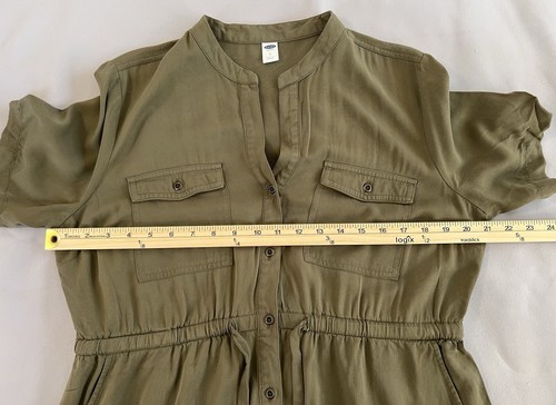 Old Navy Women's Olive Green Button Front Short Sleeve Dress Size Large - Picture 7 of 13