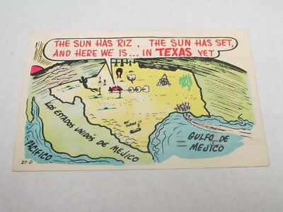 The Sun Has Riz H224 postcard cartoon humor sun has riz and set but still in Texas ...