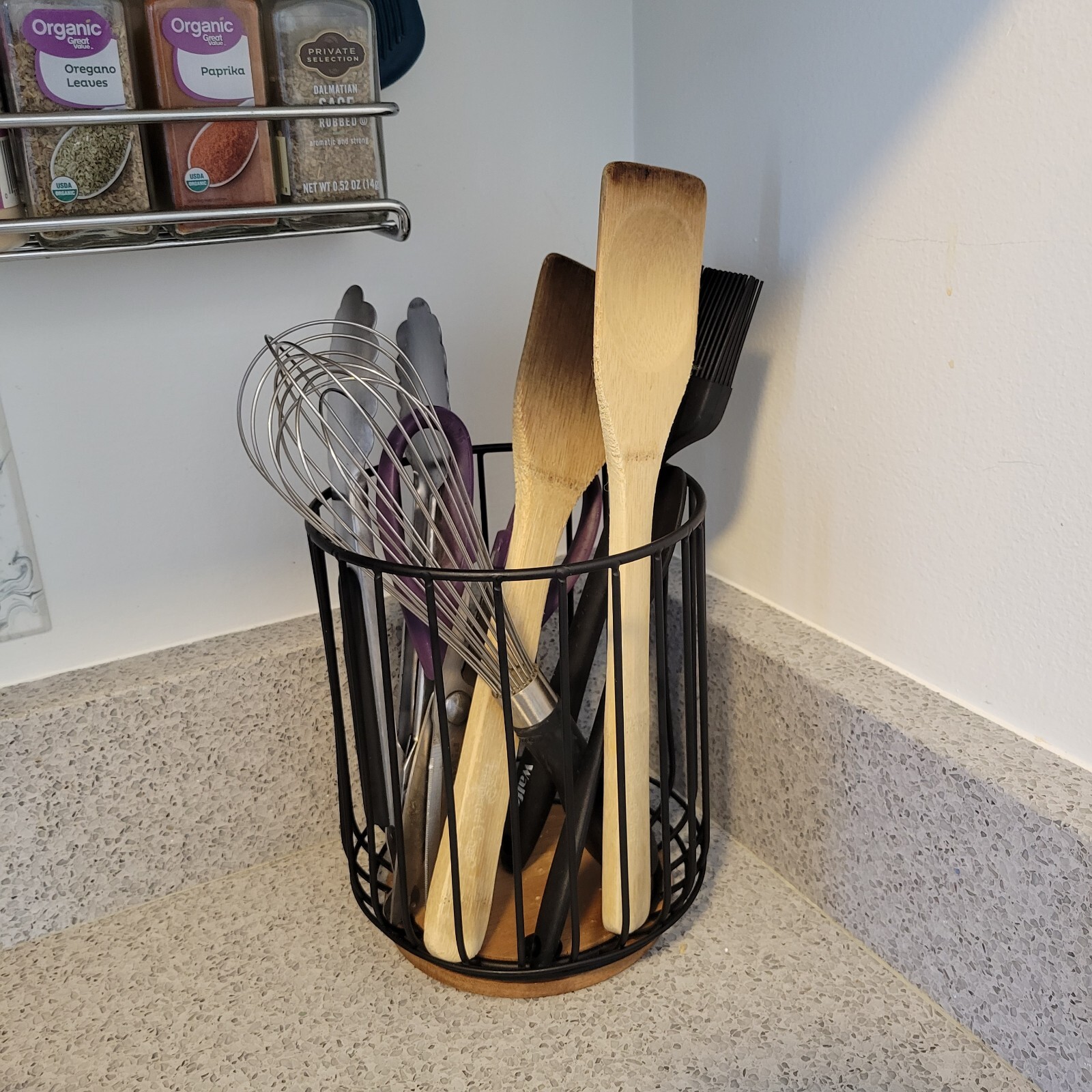 Decorative Black Metal Kitchen Utensils Holder, Countertop EUC eBay