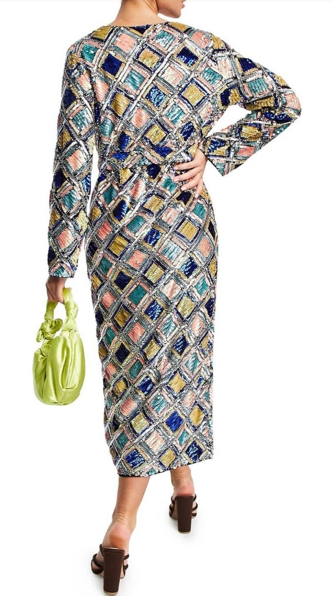 ASOS EDITION size 6 diamond belted wrap midi dress in sequin $275 | eBay ASOS EDITION size 6 diamond belted wrap midi dress in sequin $275 | eBay