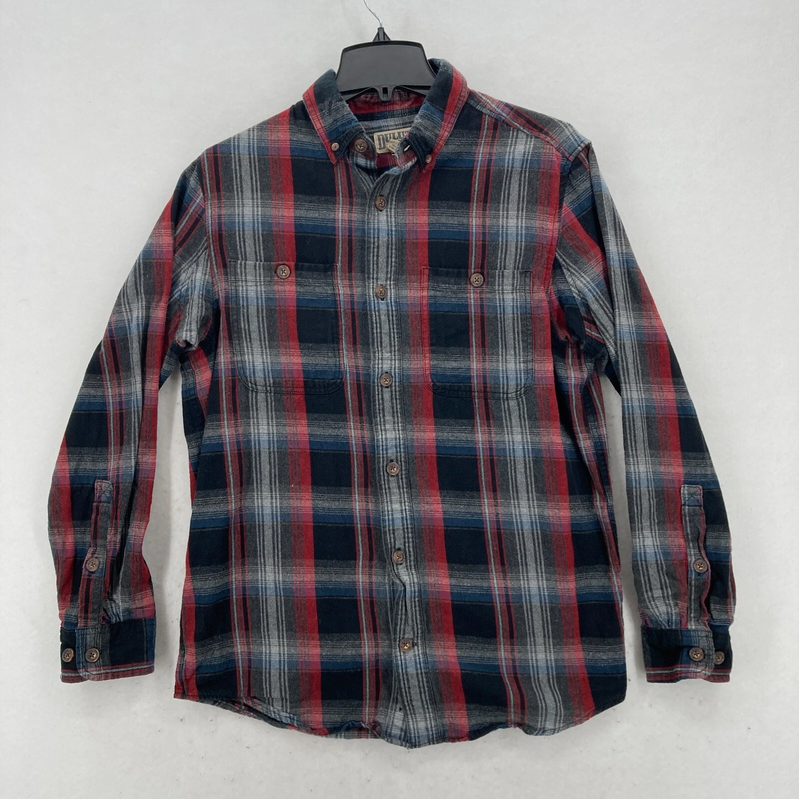 Duluth Men's Free Swingin Flannel Relaxed Shirt Medium Red Plaid Button Down