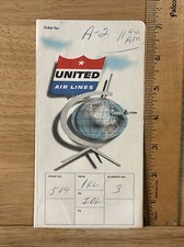 Vintage 1960's United Airlines Ticket Boarding Pass Jacket Envelope