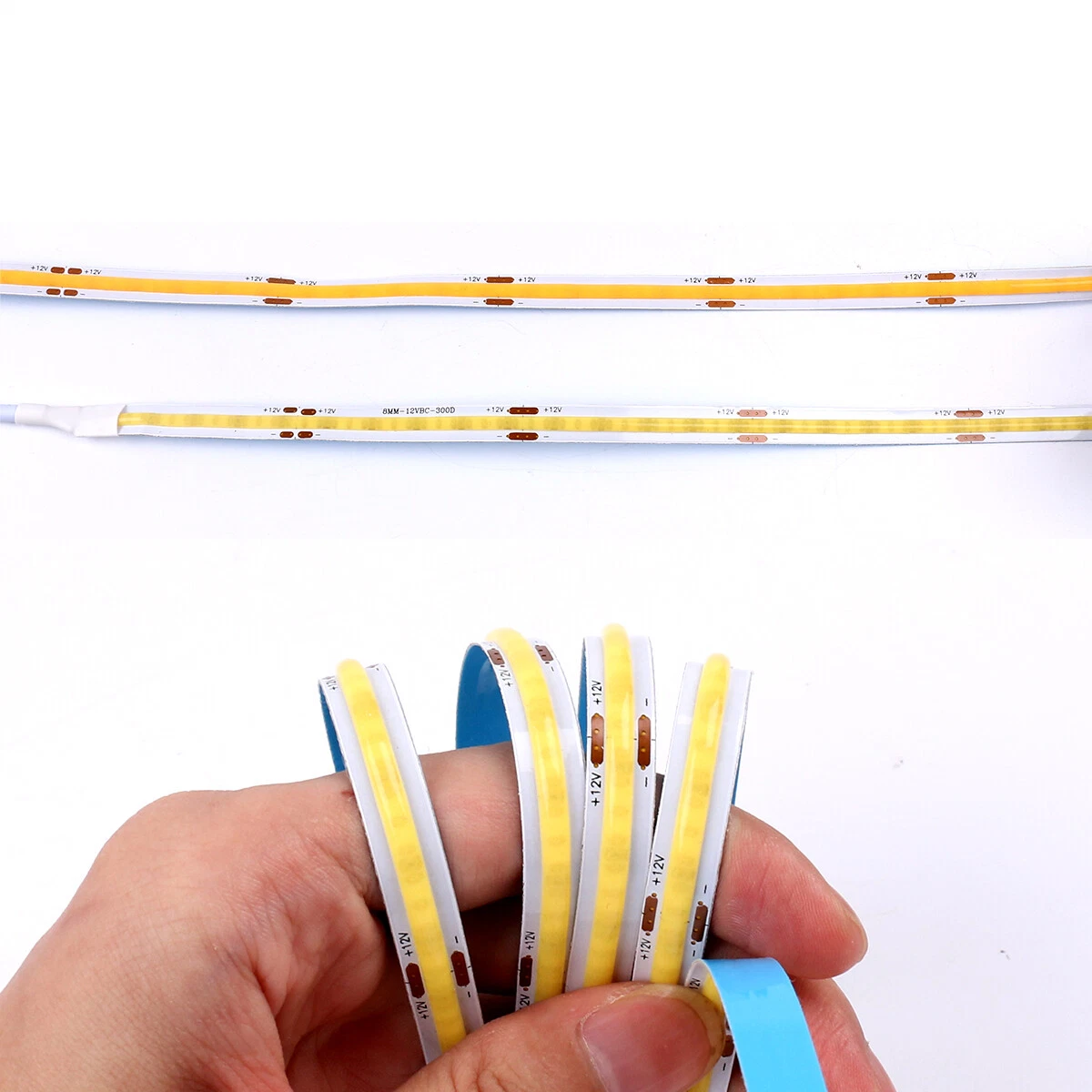 12V High Density COB LED Strip Lights Flexible Tape Rope Cabinet Kitchen Light - Picture 8 of 17