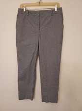Talbots Womens Size 8 Black White check Stretch Pants Straight Leg Cotton Blend