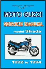 MOTO GUZZI Workshop Manual 1000 Strada 1992 1993 1994 FACTORY Service & Repair