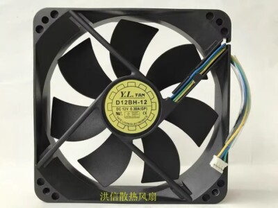 YaLn FAN D12BH-12 12025 DC12V 0.30A 12CM 4-Wire PWM Cooling Fan