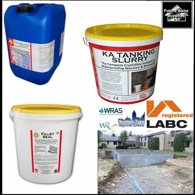 KA TANKING SLURRY 25KG GREY & WHITE SBR BONDING AGENT PVA LIQUID / FILLET SEAL