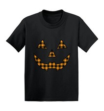 Plaid Pumpkin Face - Halloween Outfit Costume Kids T-shirt