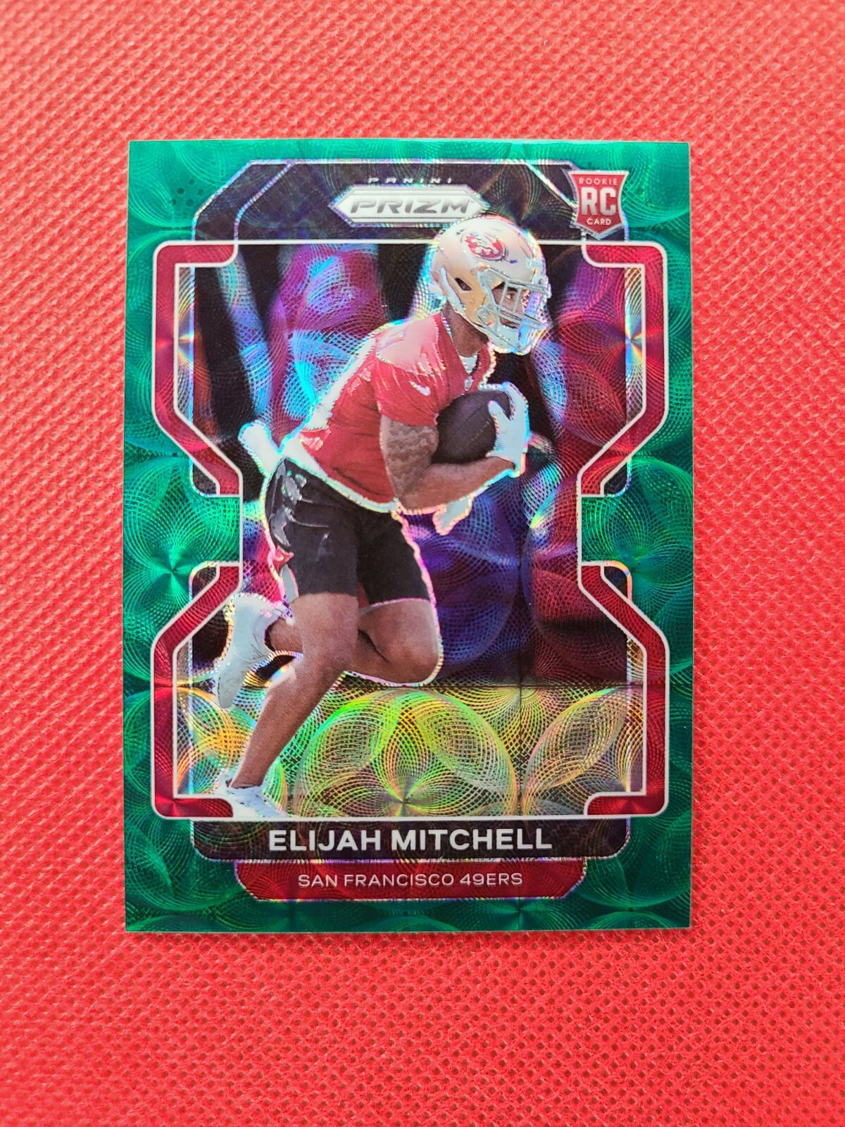 Elijah Mitchell 2021 Panini Prizm Green Scope Prizm /75 San Francisco 49’ers