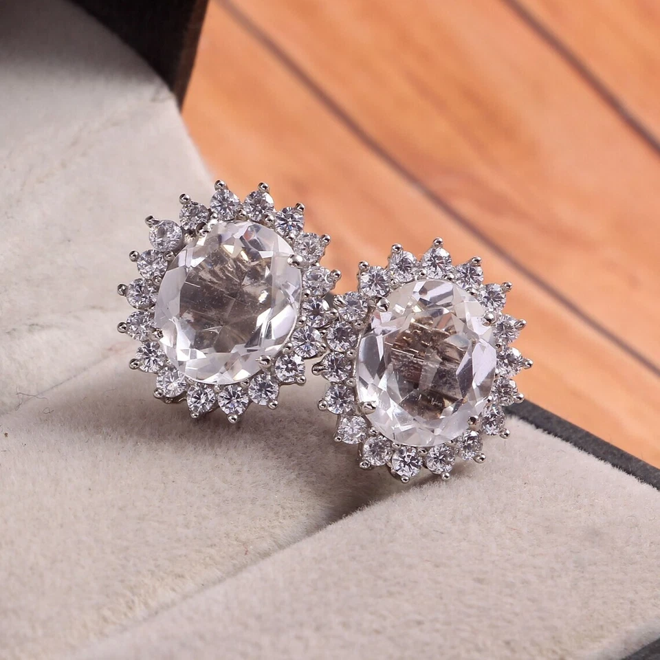 Дизайнерские запонки для мужчин из стерлингового серебра 925 пробы с натуральным кристаллом кварцем - Изображение 3 из 4