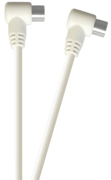 AERIAL LEAD 4m COAX RF FLY CABLE MALE TO MALE TV RIGHT ANGLE BENT HOOKED 15 WHT - image 2