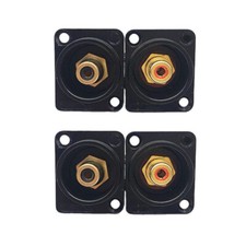 4pcs Black Female RCA Panel Mount Socket Connector Base Plate Welding Base