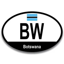 Botswana Tswanadom Euro Oval Magnet Decal, 4x6 Inches, Automotive Magnet