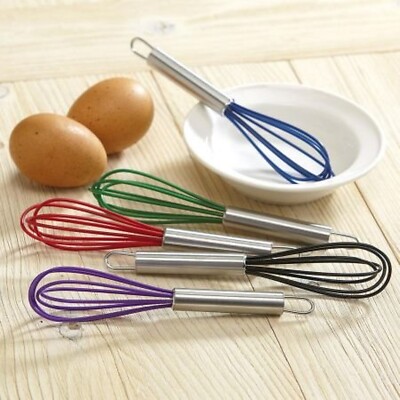 Colorful Kitchen Mini Silicone Whisks- 6-½ inch long, set of 5, Multicolor 