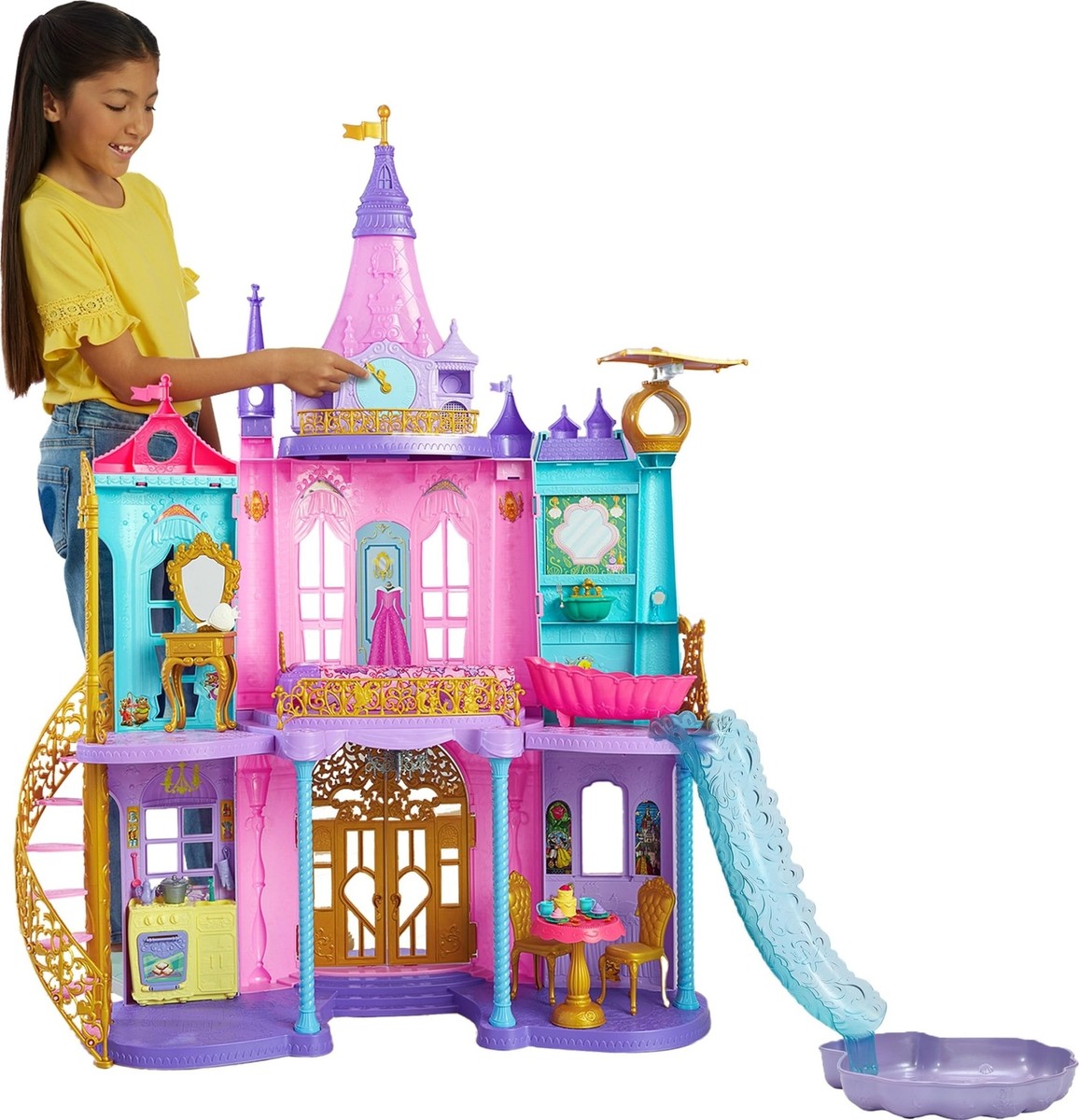 おもちゃ Disney MagicalCollection Disney Princess Magical Adventures Castle 4 Feet Dollhouse with