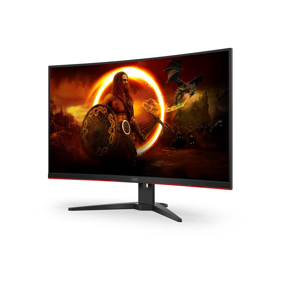 AOC C32G2ZE/BK 31.5" FHD Curved LED Monitor, Aspect Ratio 16:9, Resp Time 1 ms - Image 3 of 4