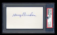 HARRY BRECHEEN SIGNED MINT INDEX CARD PSA/DNA ST LOUIS CARDINALS 1944 1946 WSC