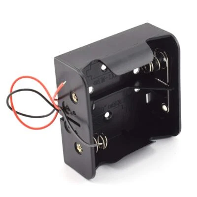 2 Slot D Cell Battery Holder 3V D Size Battery Case Box with Wire Leads Lot