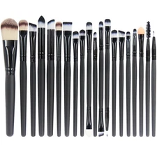 20 Pieces Makeup Brush Set Professional Face Eye Shadow Eyeliner Foundation Blu