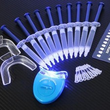 1Set Teeth Whitening Kit With 10pcs Gels 2pcs Trays 1pc White LED Light Home Use