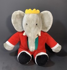 Gund Babar Elephant King Plush Stuffed Toy Red Suit Holiday VTG 14 Inch 1988