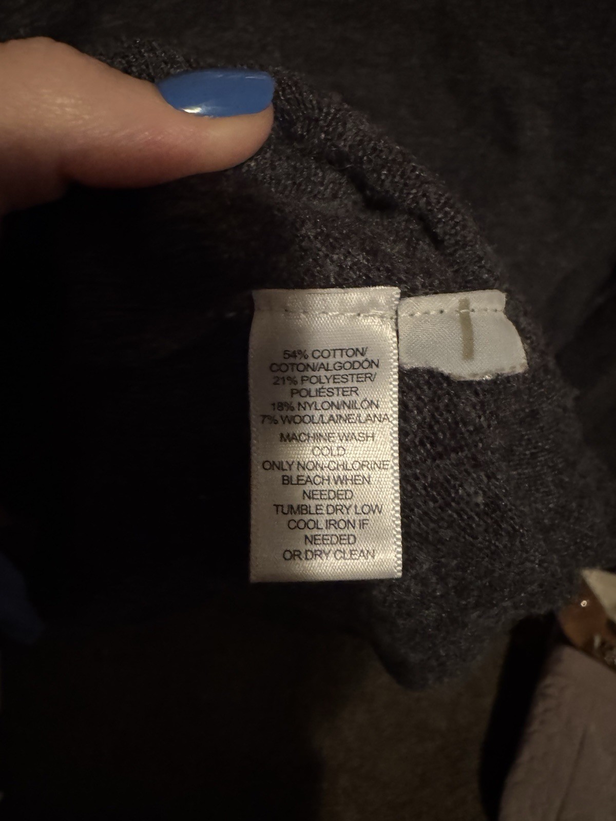 LOFT Gray Knit Button Accent Pullover Sweater Cre… - image 5