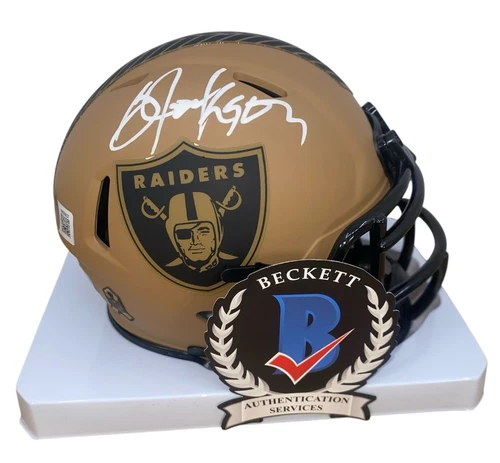 BO JACKSON SIGNED OAKLAND RAIDERS STS MINI HELMET BECKETT COA LAS VEGAS 1W058837