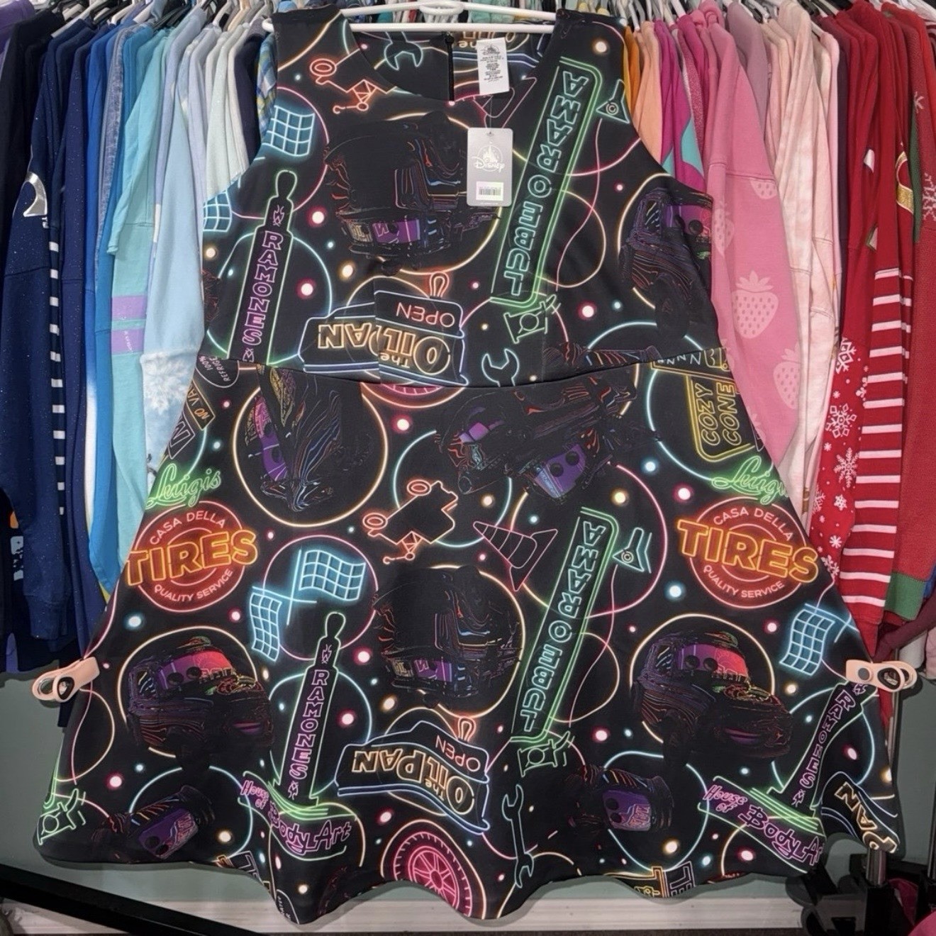 Disney parks Pixar studios dress shop Cars Neon dress 1X NWT