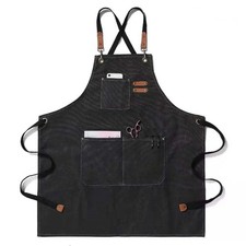 HEAVY DUTY Canvas Kitchen Chef Cooking Apron Cross-Back Adjustable Bib Work BBQ