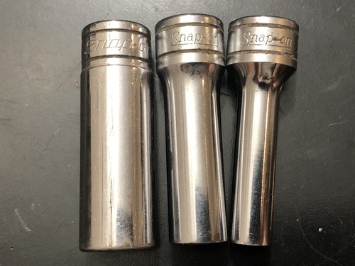 (9) Snap On Deep 6 Point SAE Sockets 3/8" Drive - 1/4" to 7/8" - SFS Series - Picture 17 of 19